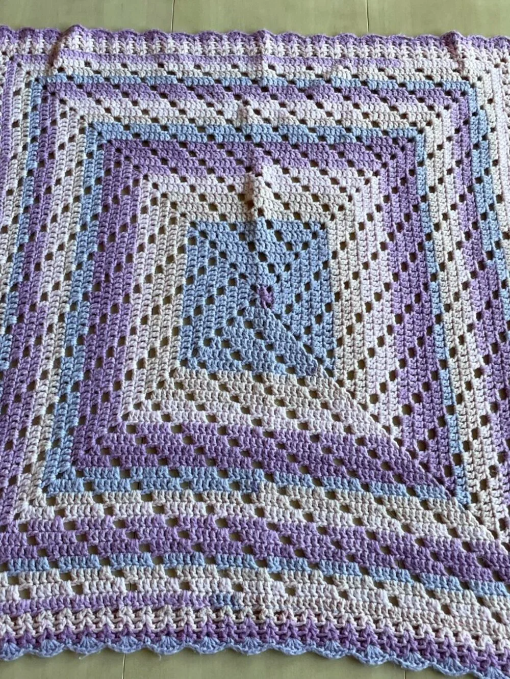 Entire Closet $5! Baby Hand Made Handmade Crochet Crocheted Purple Crib Blanket